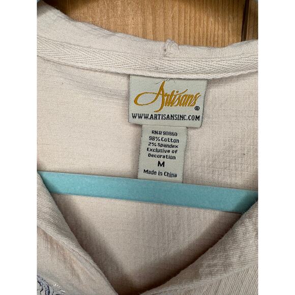 Artisans Women’s Embroidered Pullover, Beige, Size M, EUC - Picture 3 of 7